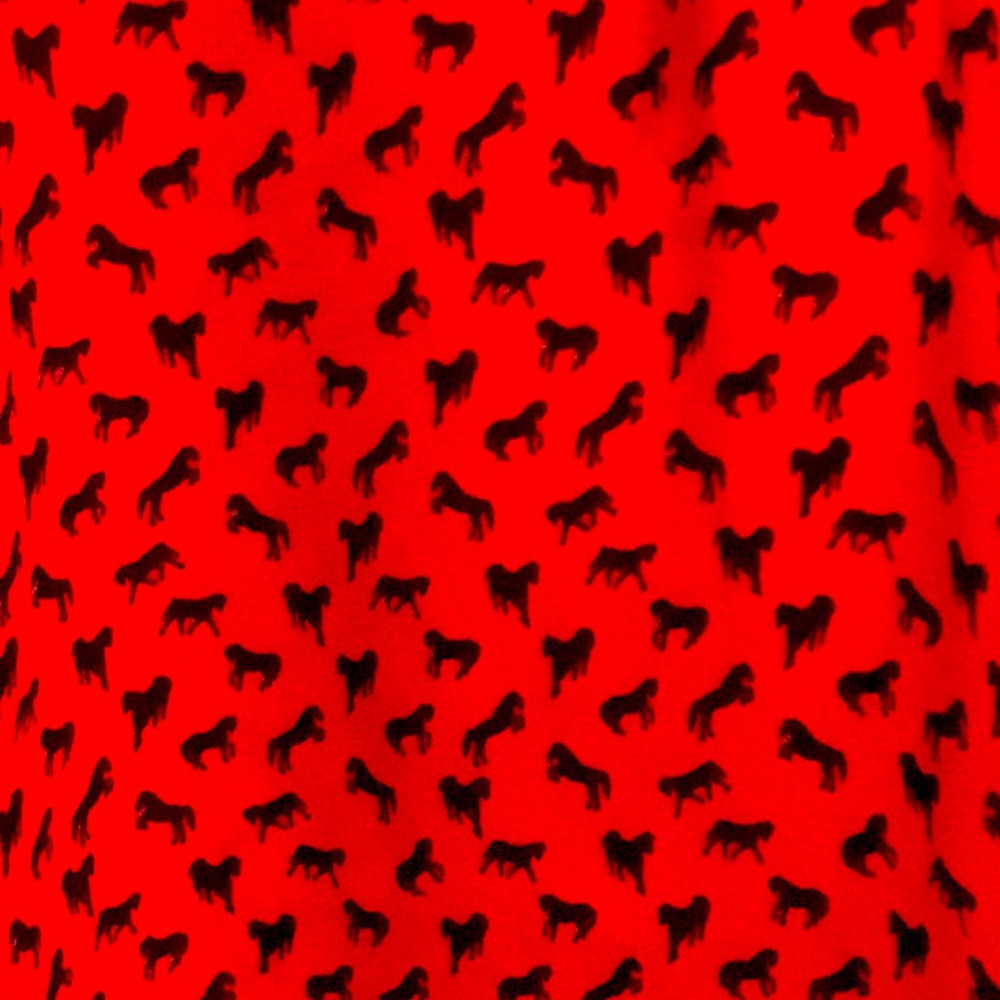 Free People XS blouse top navy horses on red long sl. EX - Picture 6 of 8
